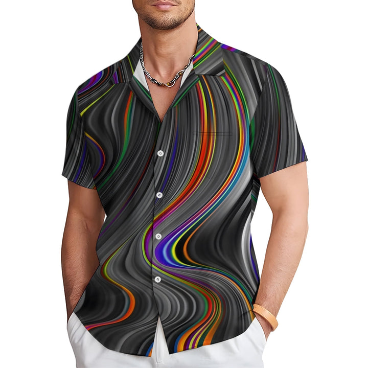 Men's Hawaiian 3D Abstract Print Casual Short Sleeve Shirt 2306104245