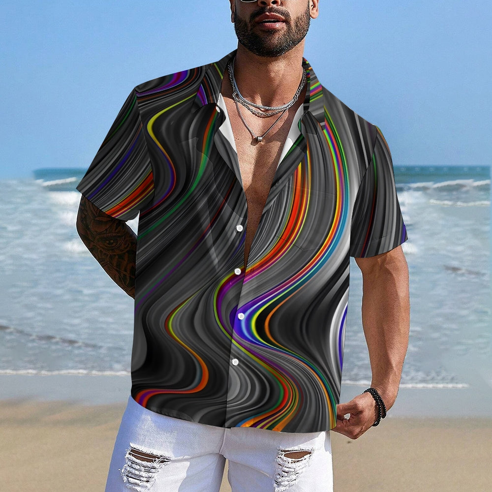 Men's Hawaiian 3D Abstract Print Casual Short Sleeve Shirt 2306104245